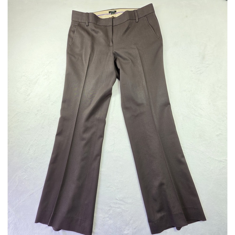 J.Crew City Fit Dress Pants Womens Size 8 Brown Stretch Career Work Slacks